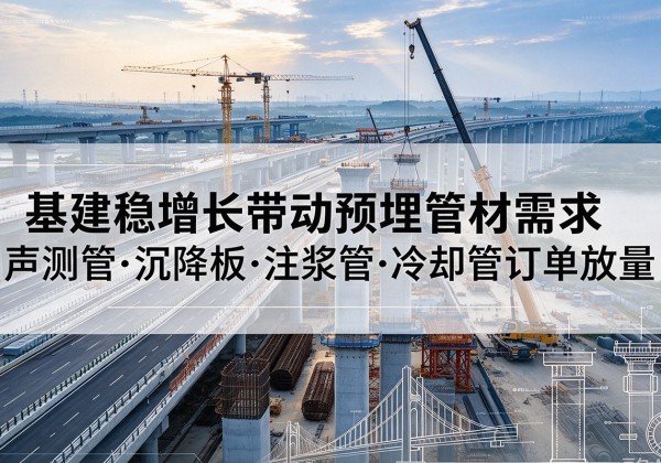 赞皇基建稳增长带动预埋监测管材需求，声测管、沉降板、注浆管订单持续放量